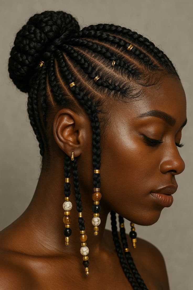 Tresses cornrows artistiques