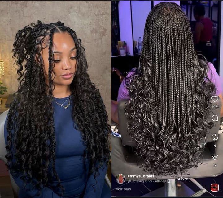 Box braids élégantes